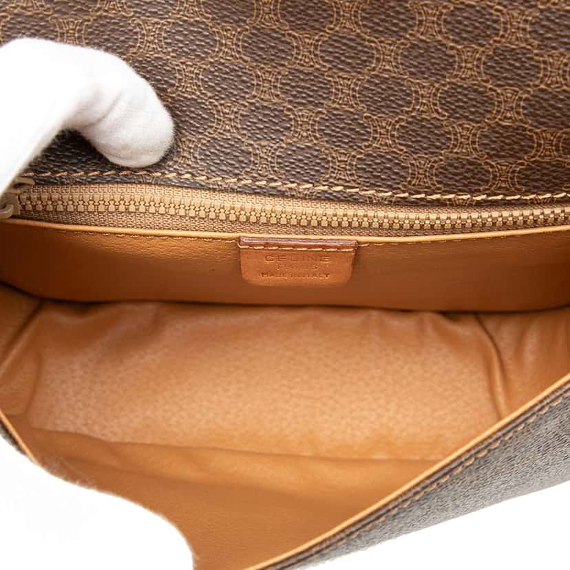 Celine Macadam Coated Canvas Crossbody Brown Canvas Good condition - Model View