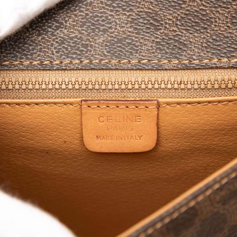 Celine Macadam Coated Canvas Crossbody Brown Canvas Good condition - Box View