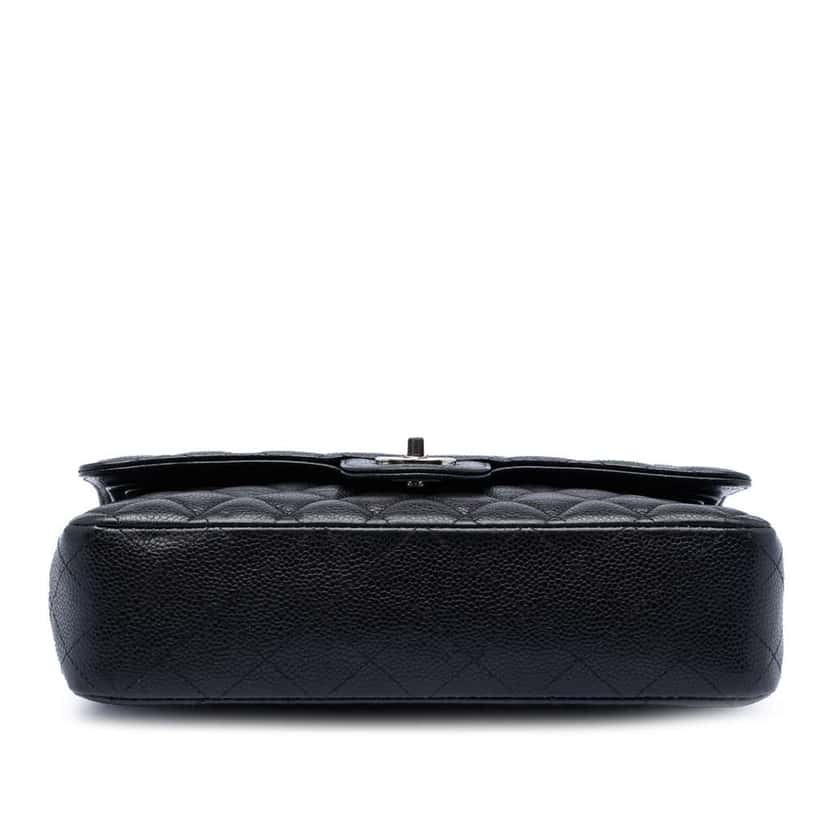 Chanel Medium Classic Caviar Double Flap Black Leather Very good condition - Inside View
