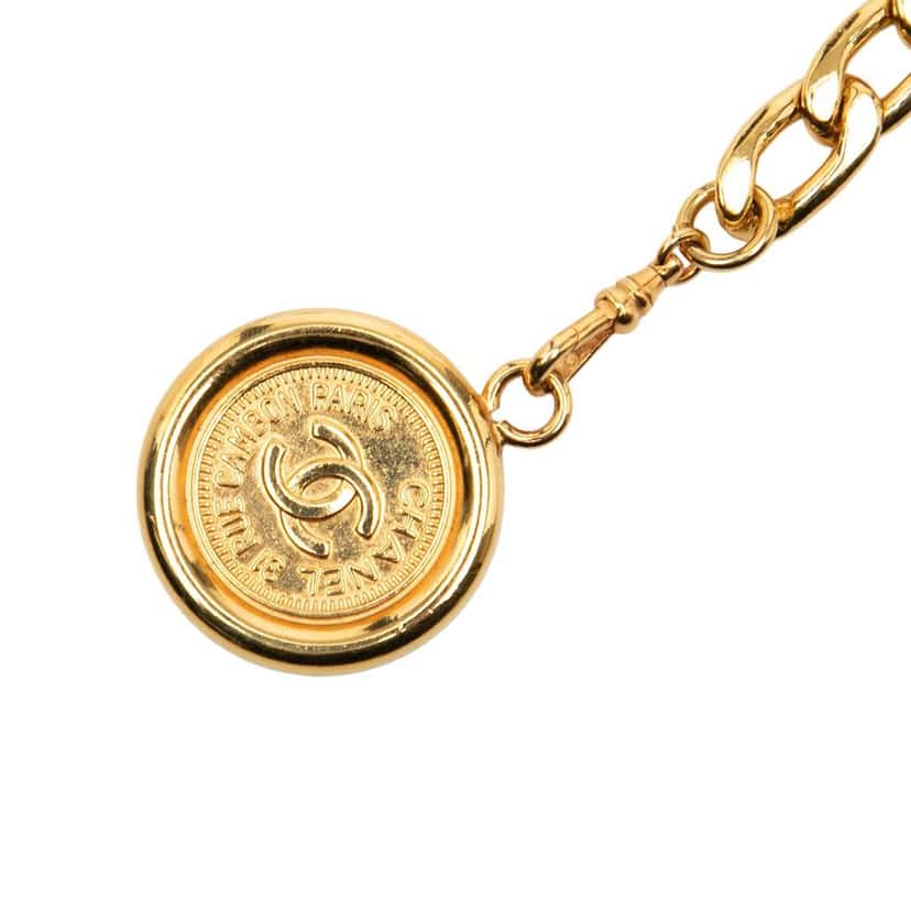 Chanel Gold Plated Medallion Rue Cambon Chain Belt Gold Metal Very good condition - Back View