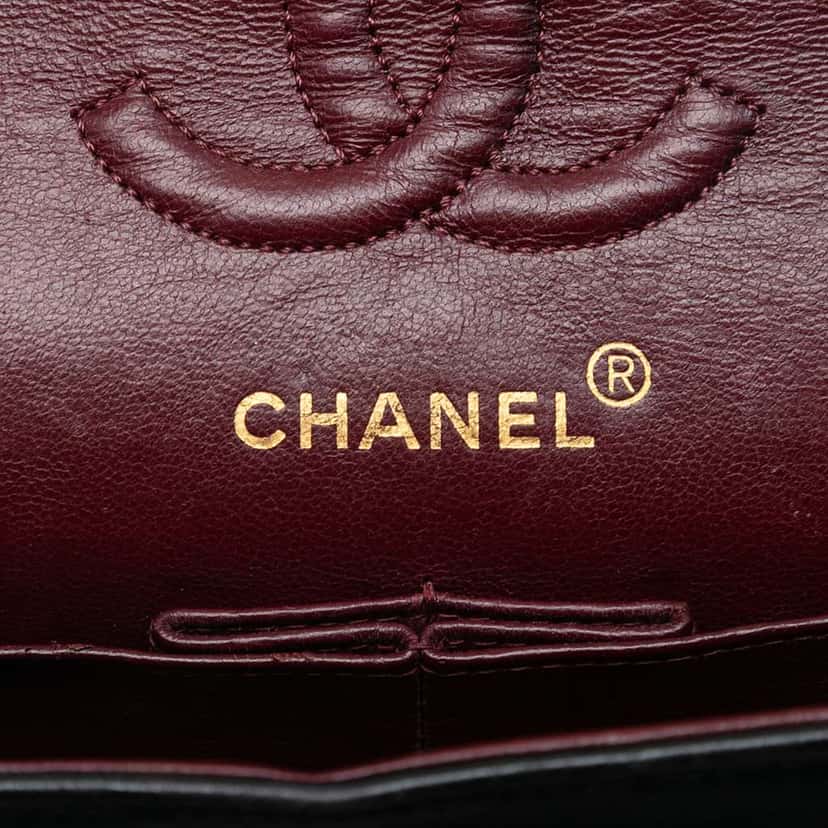 Chanel Small Classic Lambskin Double Flap Black Leather Good condition - Box View