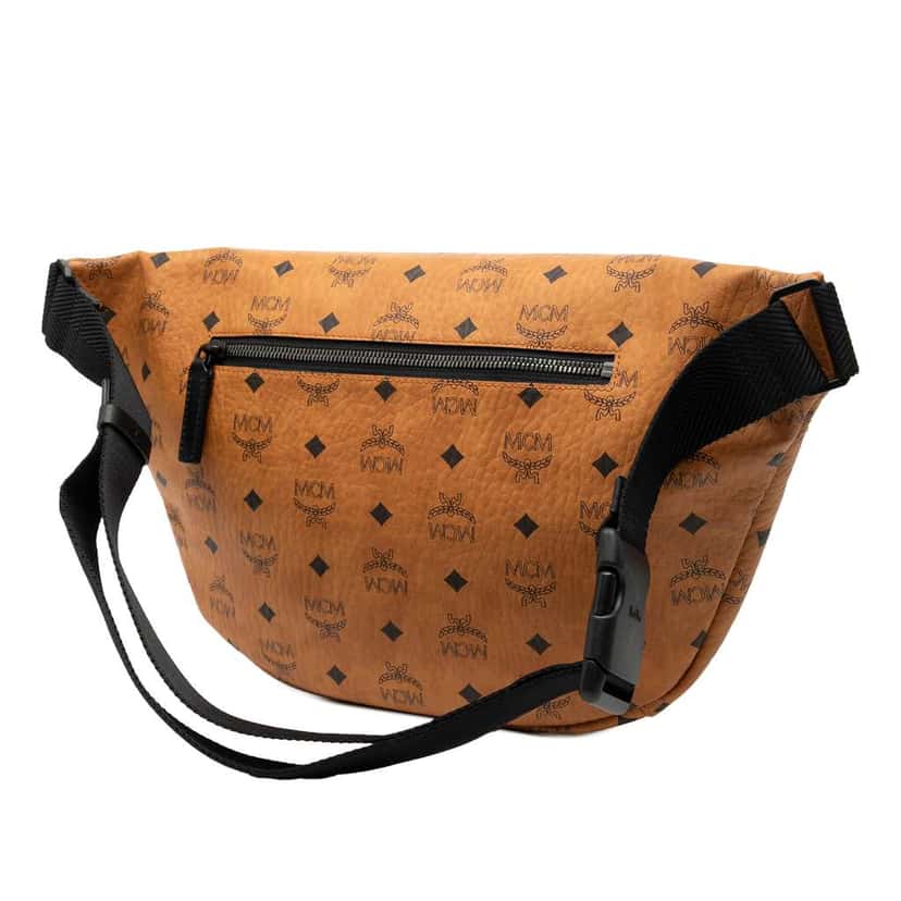 Mcm Large Visetos Coated Canvas Fursten Belt Bag Brown Canvas Good condition - Back View