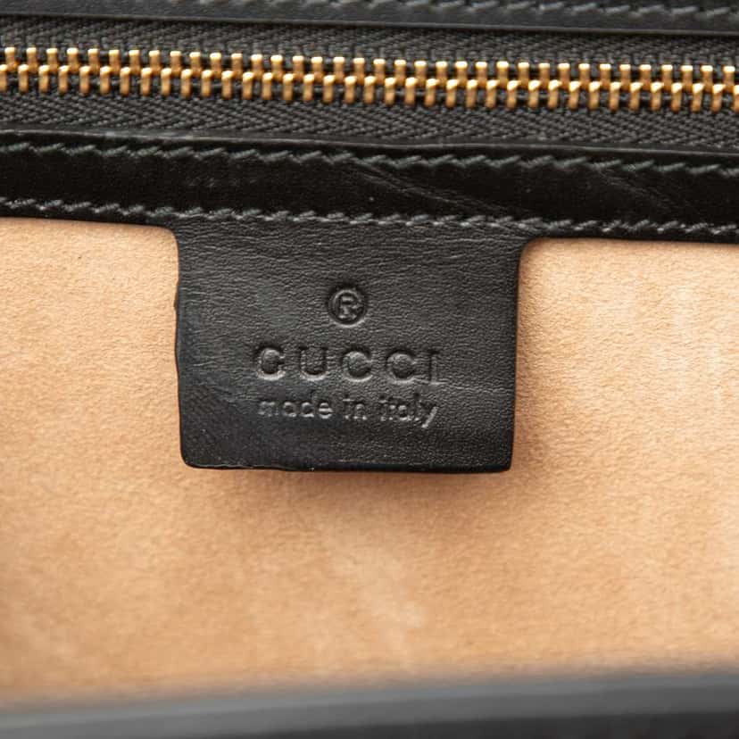 Gucci Medium Leather Sylvie Top Handle Bag Black Leather Good condition - Box View