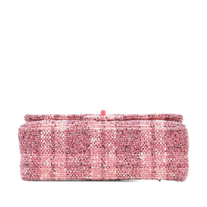 Chanel Quilted Tweed Reissue 2.55 Double Flap 225 Pink Tweed Good condition - Inside View