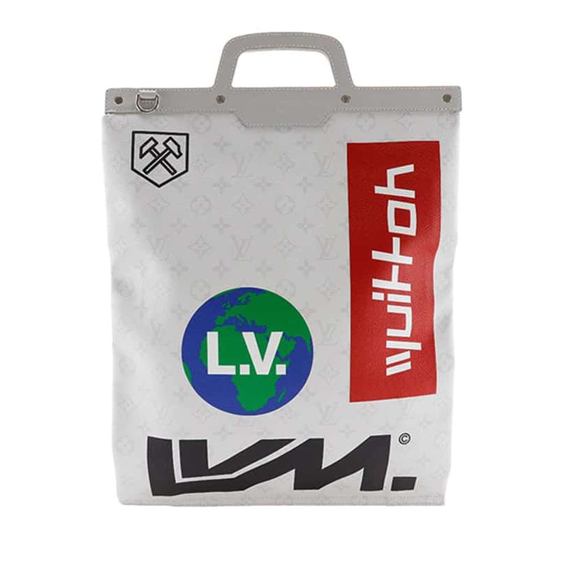 Louis Vuitton Monogram Chalk Flat Tote Grey Good condition - Front View