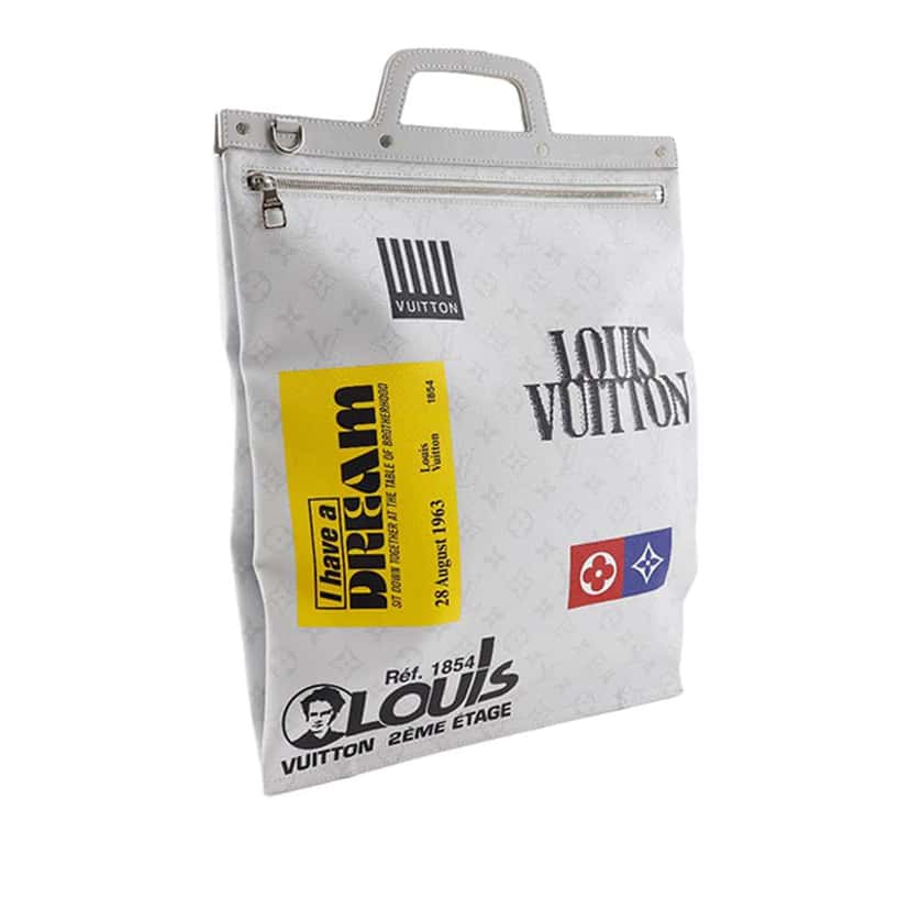 Louis Vuitton Monogram Chalk Flat Tote Grey Good condition - Inside View