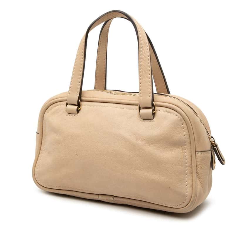 Loewe Mini Anagram Leather Tassel Handbag Brown Leather Very good condition - Back View