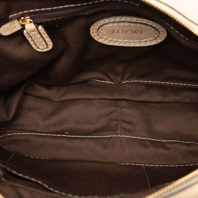 Loewe Mini Anagram Leather Tassel Handbag Brown Leather Very good condition - Model View