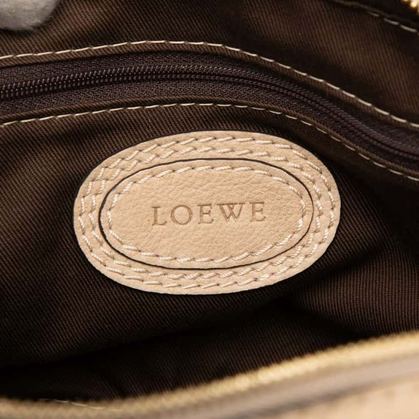 Loewe Mini Anagram Leather Tassel Handbag Brown Leather Very good condition - Box View