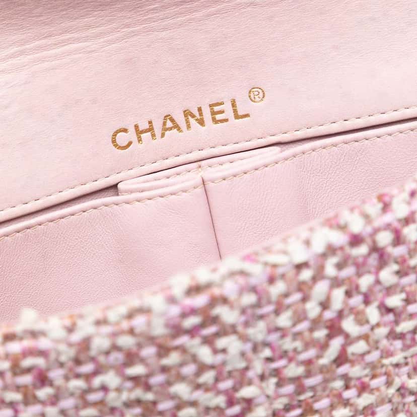 Chanel CC Tweed East West Flap Pink Tweed Good condition - Box View