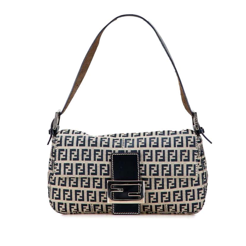 Fendi Zucchino Canvas Baguette Grey Canvas Good condition - Front View