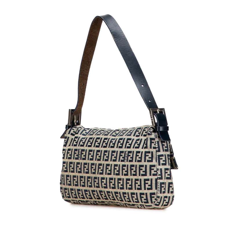 Fendi Zucchino Canvas Baguette Grey Canvas Good condition - Back View