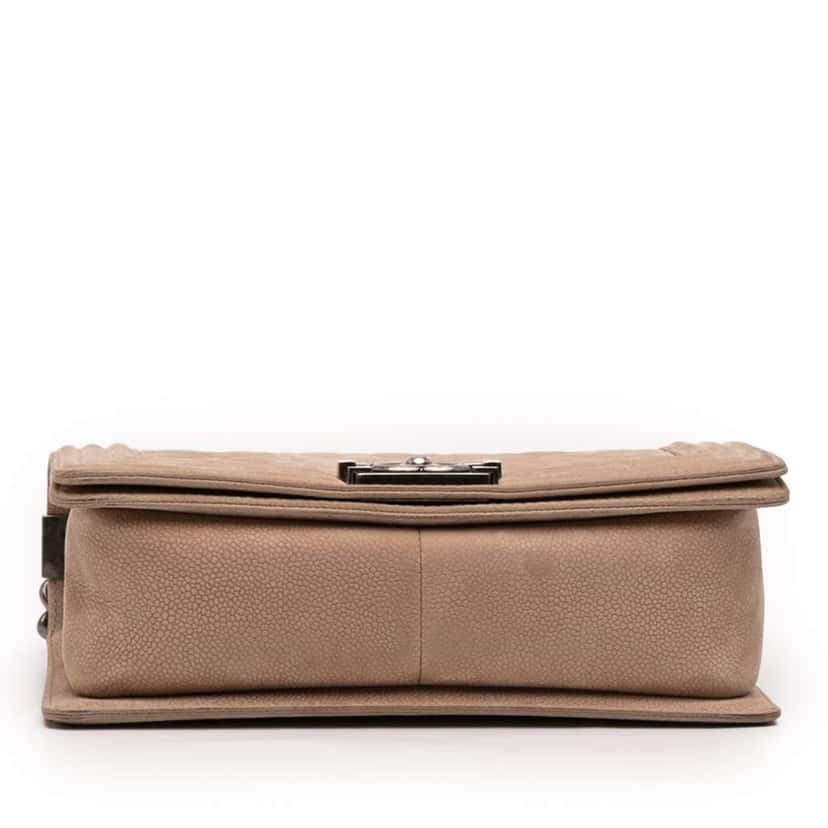 Chanel Old Medium Quilted Caviar Boy Flap Brown Leather Good condition - Inside View