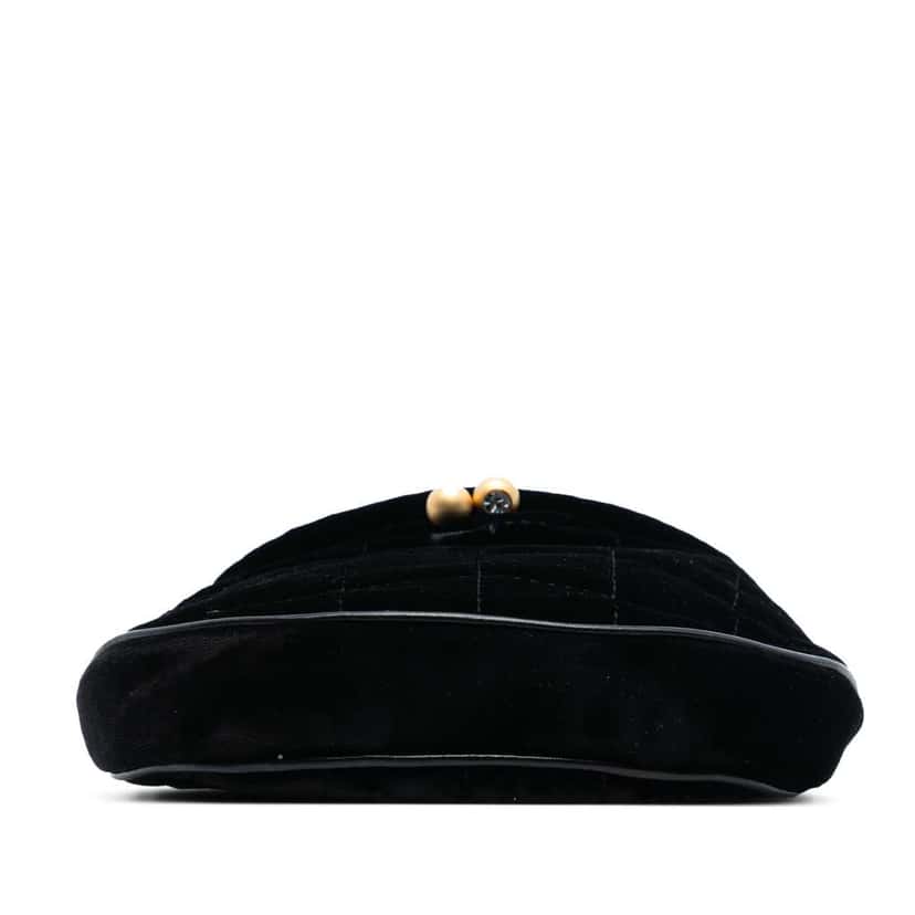 Chanel Mini Chocolate Bar Velvet Flap Crossbody Black Velvet Very good condition - Inside View