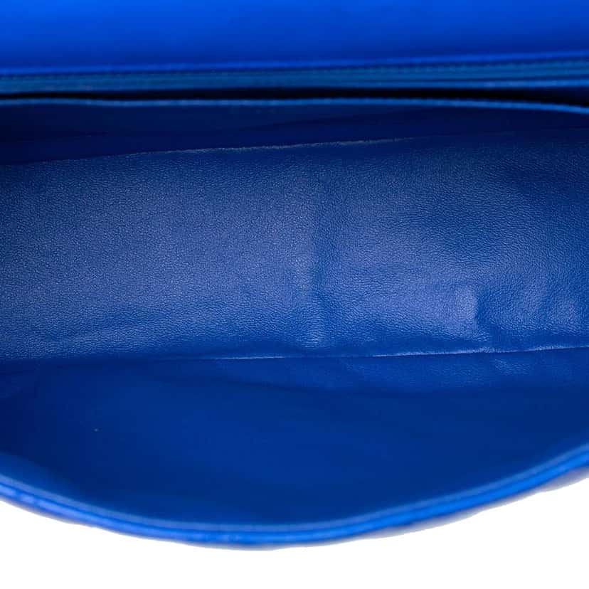Chanel Jumbo Classic Lambskin Single Flap Blue Leather Good condition - Model View