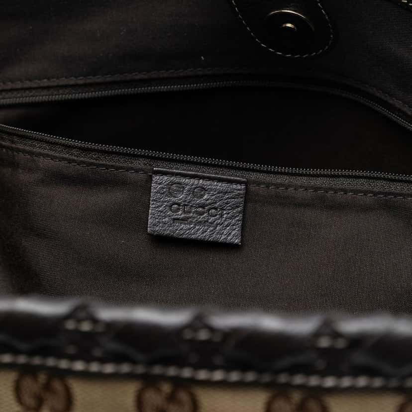 Gucci GG Crystal Peggy Braided Tote Brown Canvas Good condition - Box View