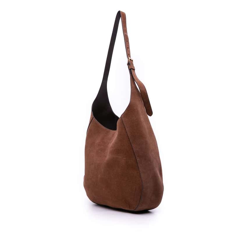 Prada Large Suede Shoulder Bag Brown Leather Good condition - Back View
