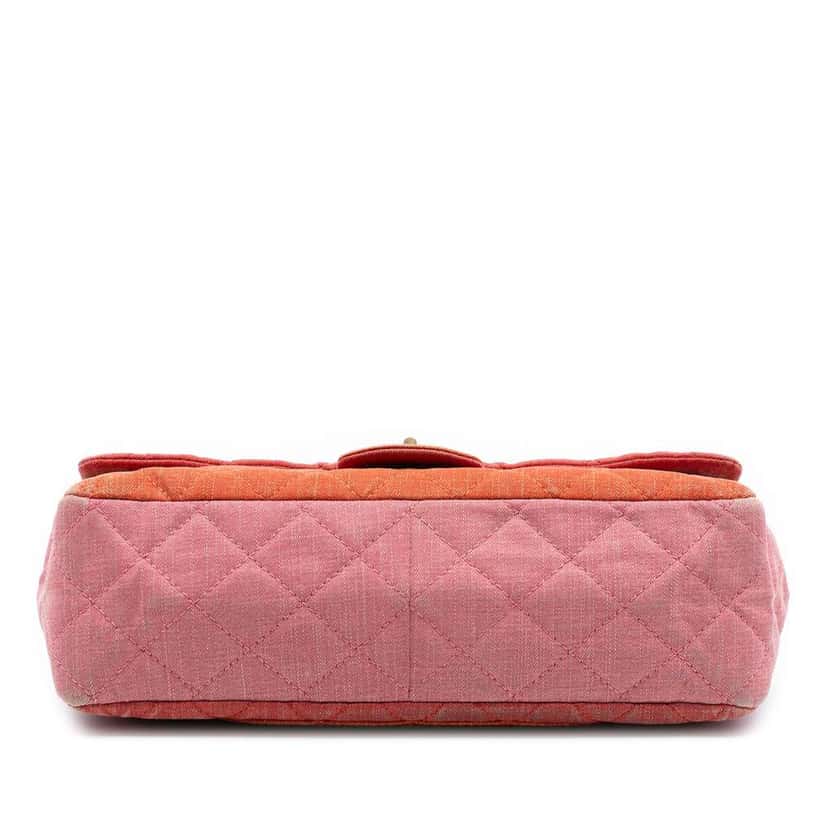 Chanel Tricolor Quilted Denim Reissue 2.55 Double Flap 227 Orange Denim Good condition - Inside View