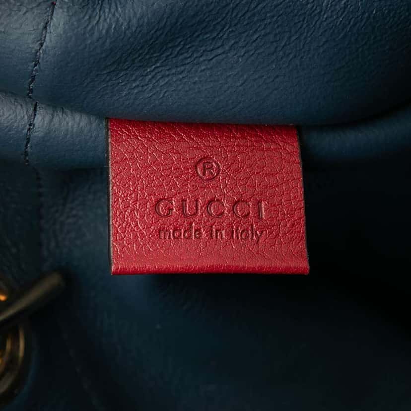 Gucci Large Web Suede Rajah Tote Blue Leather Very good condition - Box View