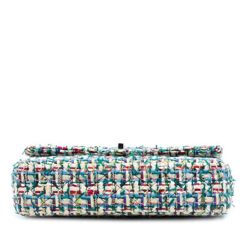 Chanel Medium Classic Tweed Double Flap MultiColor Tweed Good condition - Inside View