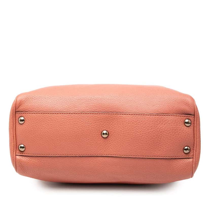 Gucci Small Calfskin Bamboo Shopper Satchel Pink Leather Very good condition - Inside View