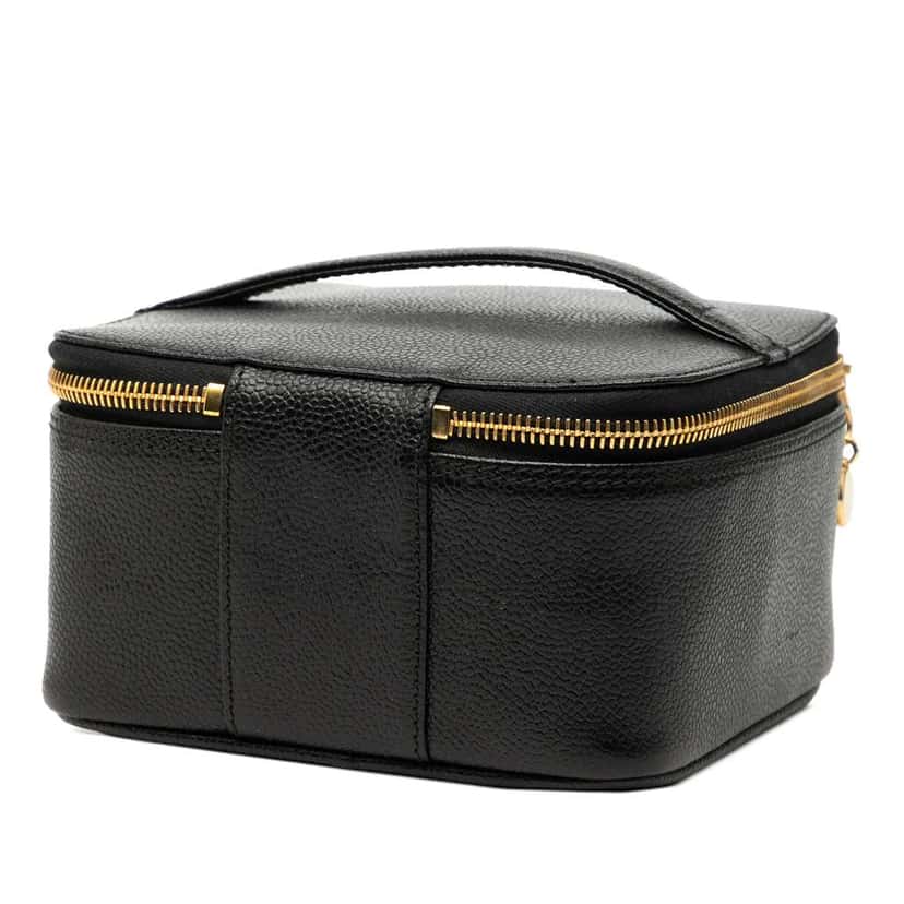 Chanel CC Caviar Vanity Bag Black Leather Good condition - Back View