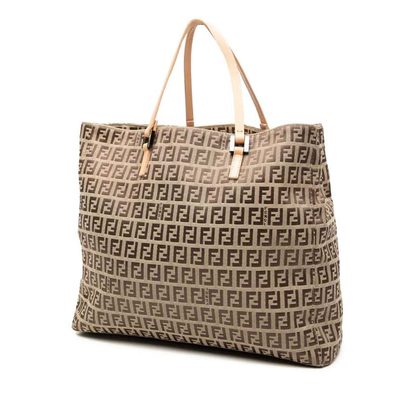 Fendi Zucchino Canvas Tote Brown Canvas Good condition - Back View