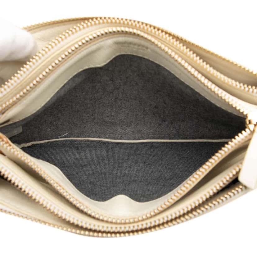 Celine Small Lambskin Trio Crossbody White Leather Good condition - Model View