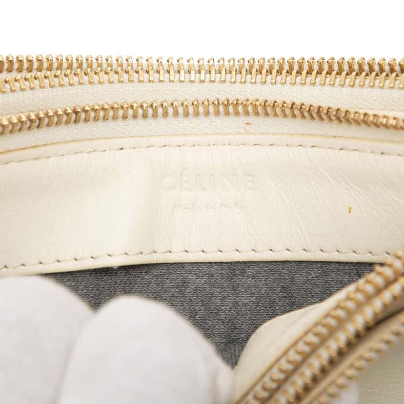 Celine Small Lambskin Trio Crossbody White Leather Good condition - Box View