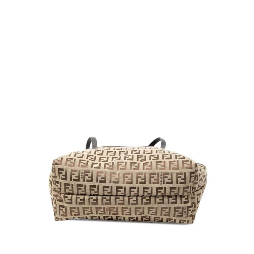 Fendi Mini Zucchino Canvas Roll Tote Brown Canvas Very good condition - Inside View