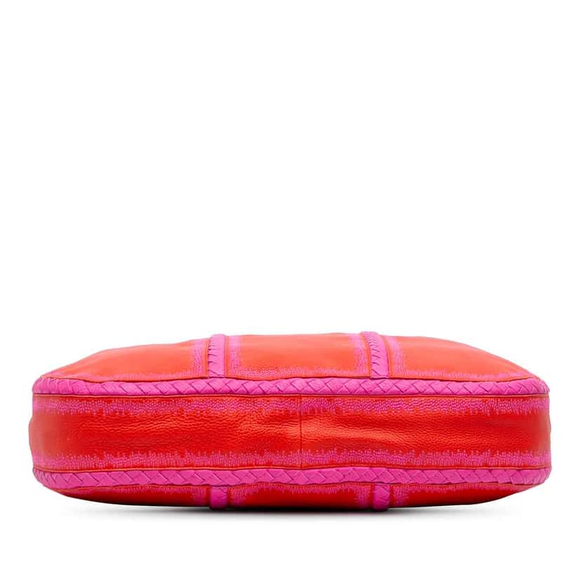 Bottega Veneta Intrecciato Trimmed Leather Hobo Red Leather Good condition - Inside View