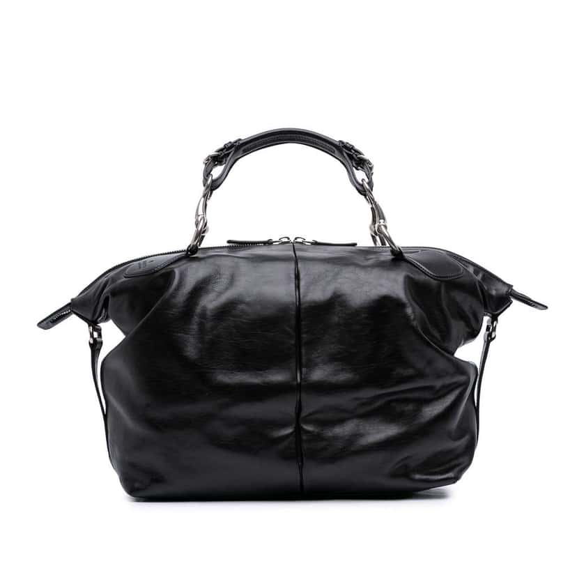 Gucci Leather Horsebit Duffle Bag Black Leather Good condition - Front View