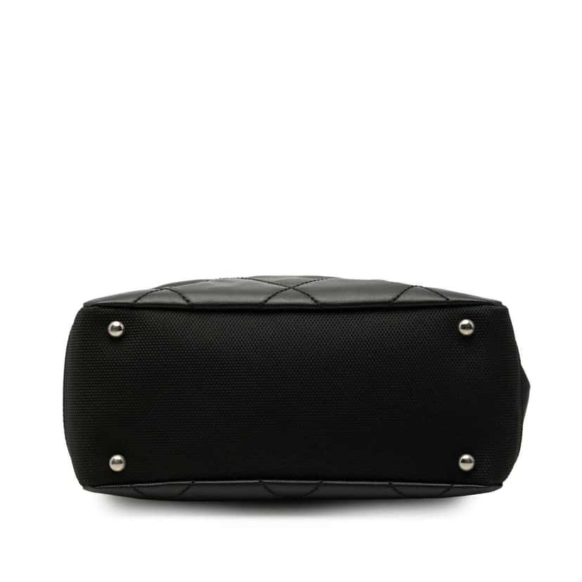 Chanel Small Quilted Coated Canvas Paris Biarritz Tote Black Canvas Very good condition - Inside View