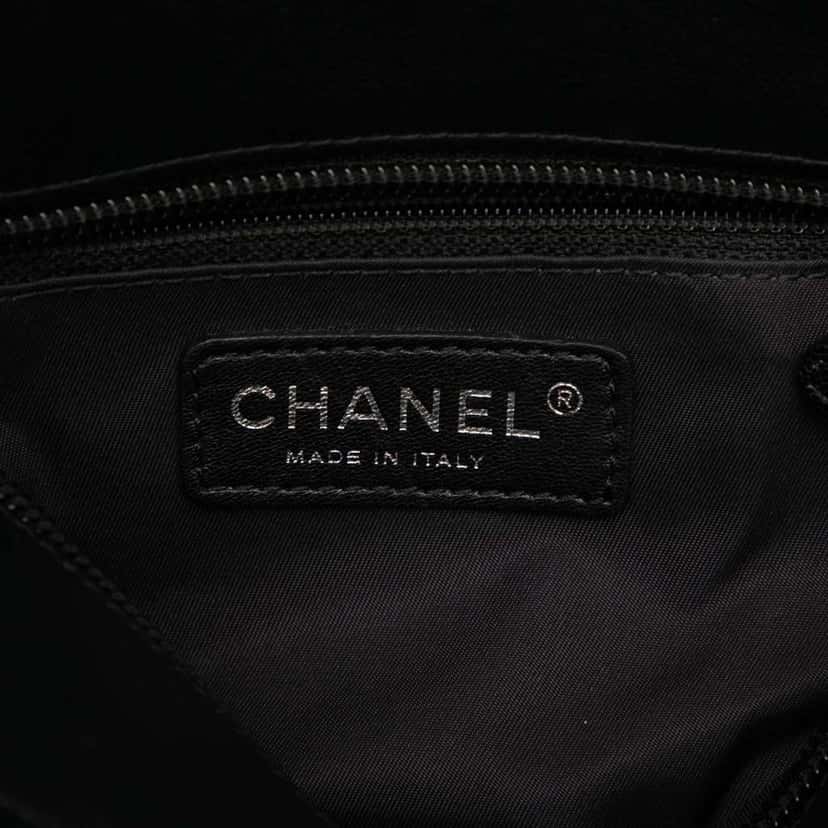 Chanel Small Quilted Coated Canvas Paris Biarritz Tote Black Canvas Very good condition - Box View