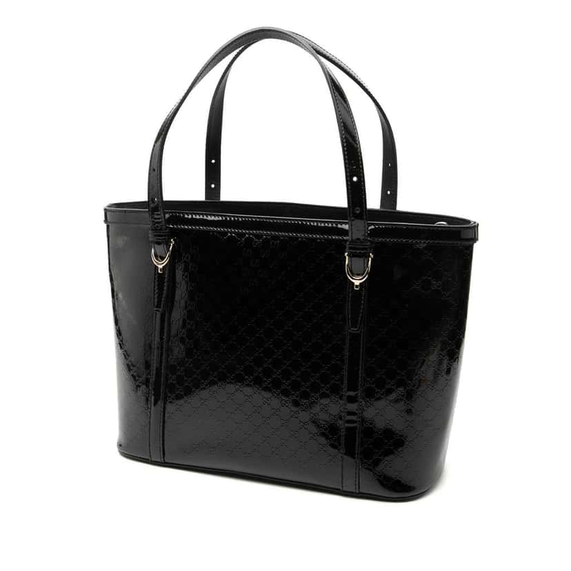 Gucci Patent Microguccissima Nice Tote Black Leather Good condition - Back View