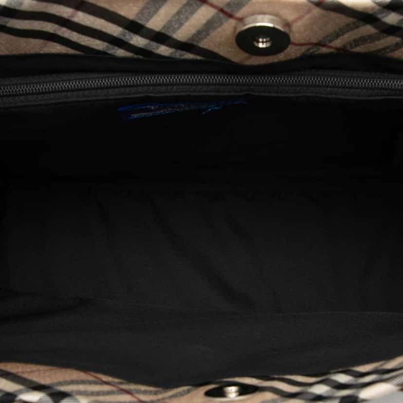 Burberry Nova Check Trimmed Denim Tote Blue Denim Good condition - Model View
