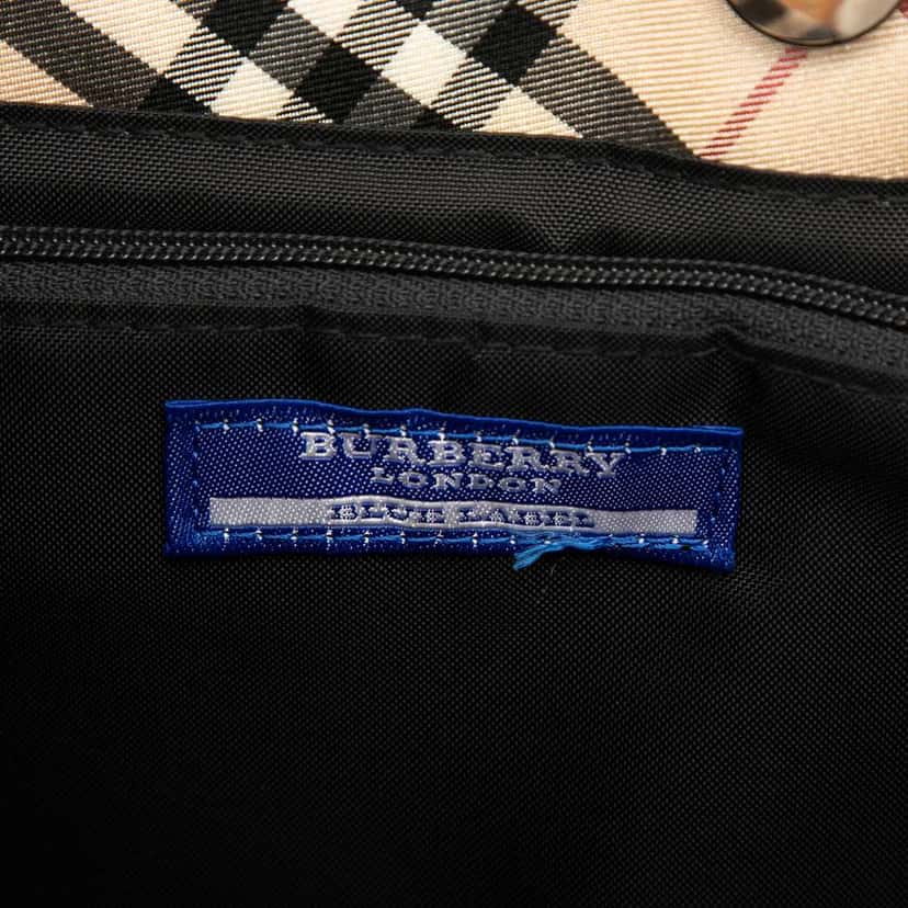 Burberry Nova Check Trimmed Denim Tote Blue Denim Good condition - Box View