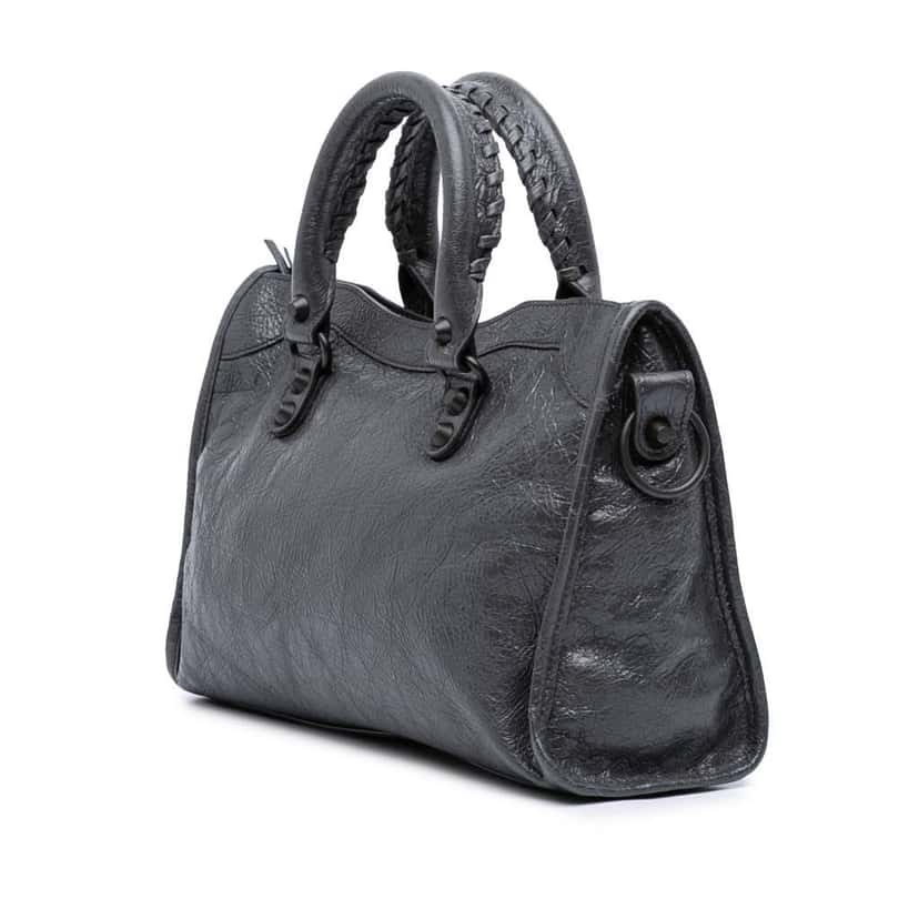 Balenciaga Small Lambskin Motocross Classic City Satchel Grey Leather Good condition - Back View