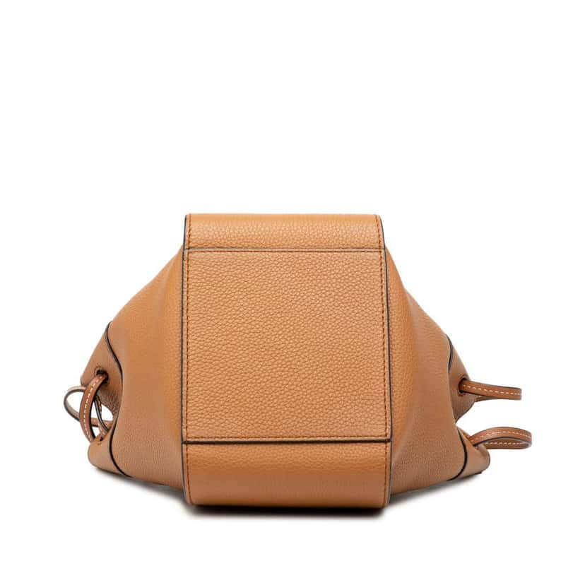 Loewe Mini Grained Calfskin Drawstring Hammock Bag Brown Leather Very good condition - Inside View