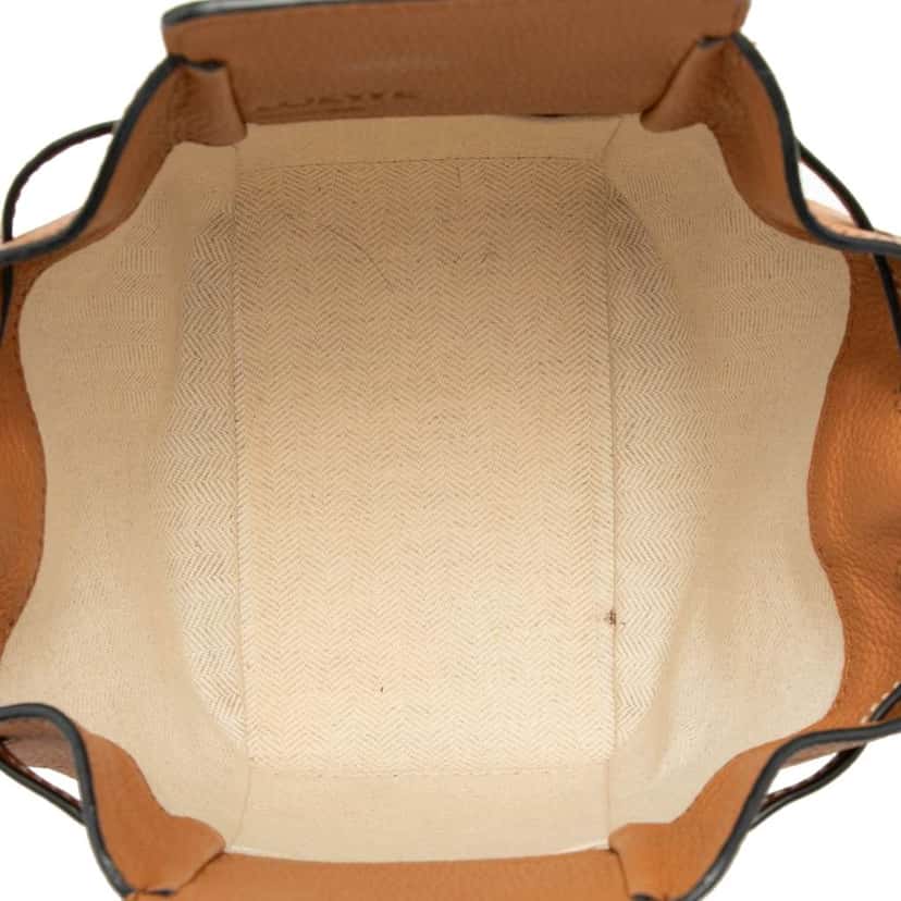 Loewe Mini Grained Calfskin Drawstring Hammock Bag Brown Leather Very good condition - Model View
