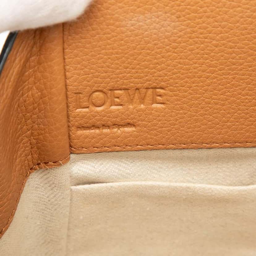Loewe Mini Grained Calfskin Drawstring Hammock Bag Brown Leather Very good condition - Box View