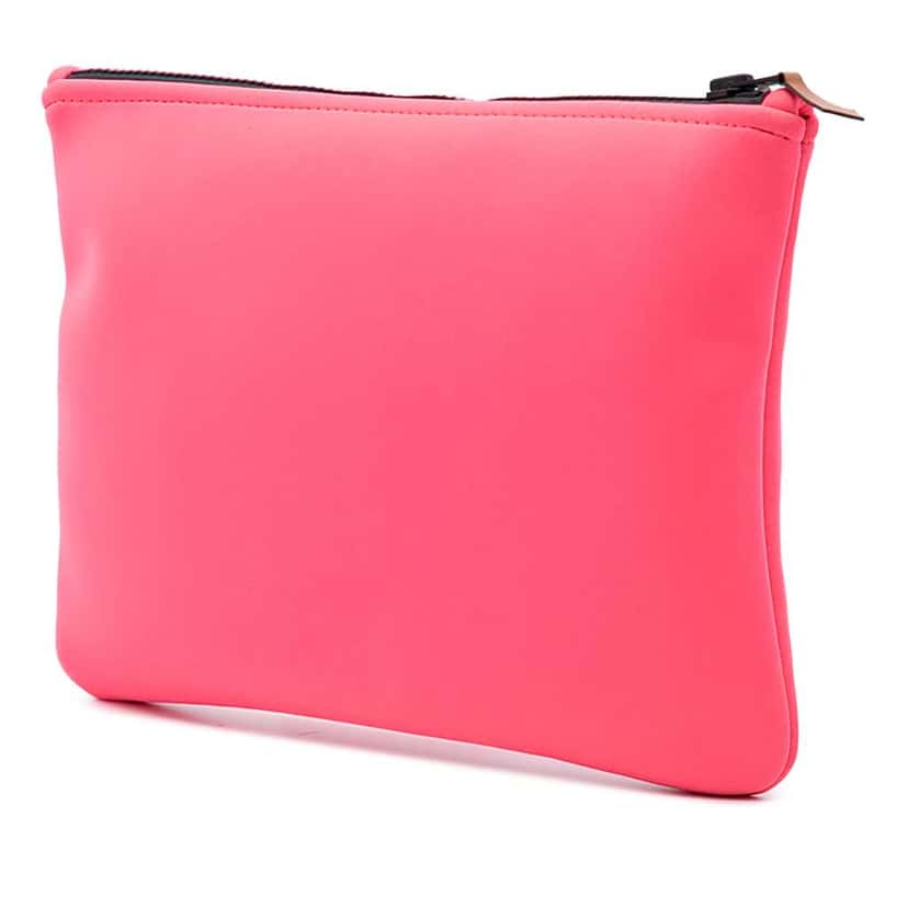 Hermès Medium Neoprene Neobain Case Pink Polyester Good condition - Back View