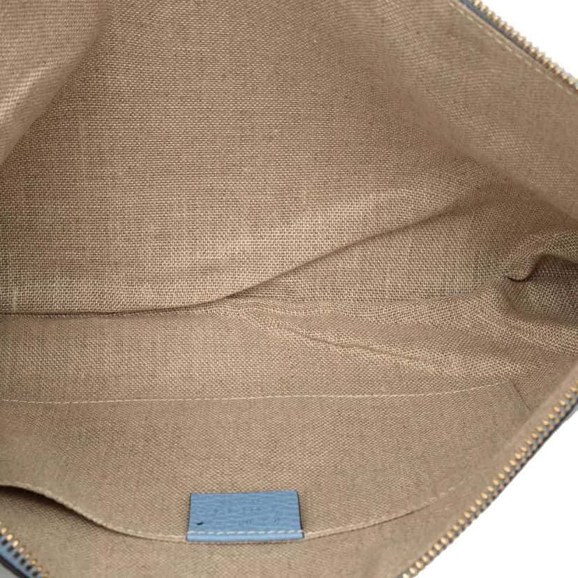 Gucci Calfskin Bamboo Tassel Clutch Blue Leather Very good condition - Model View
