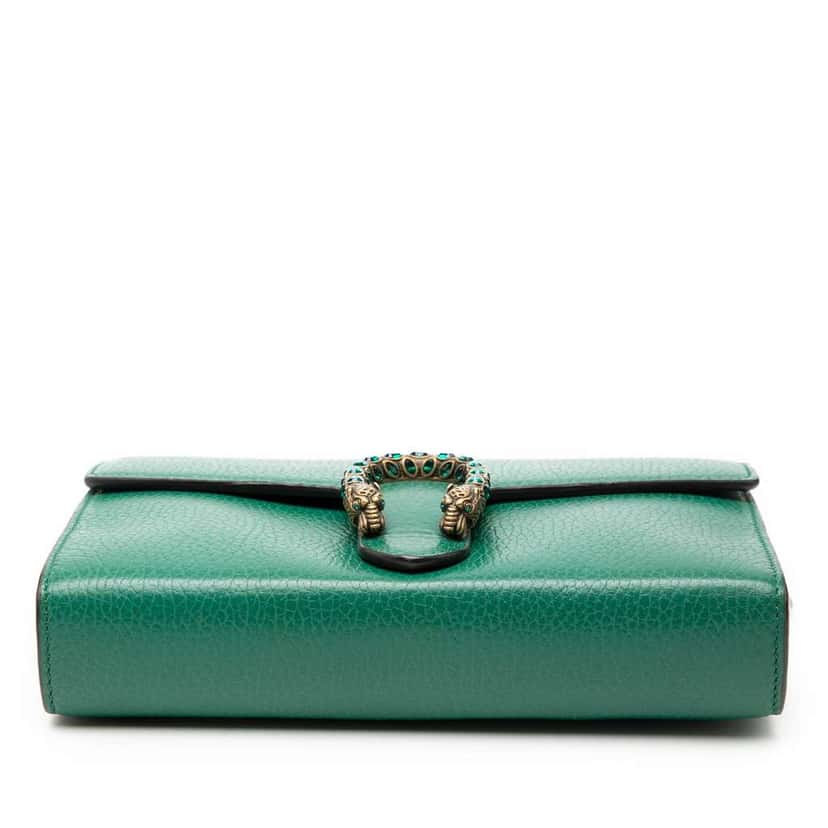 Gucci Leather Dionysus Wallet on Chain Green Leather Very good condition - Inside View