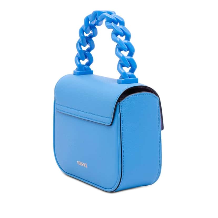 Versace Mini Leather La Medusa Satchel Blue Leather Very good condition - Back View