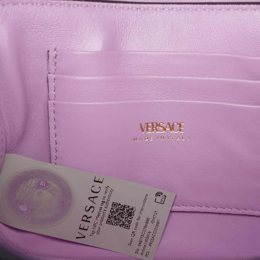 Versace Mini Leather La Medusa Satchel Blue Leather Very good condition - Box View