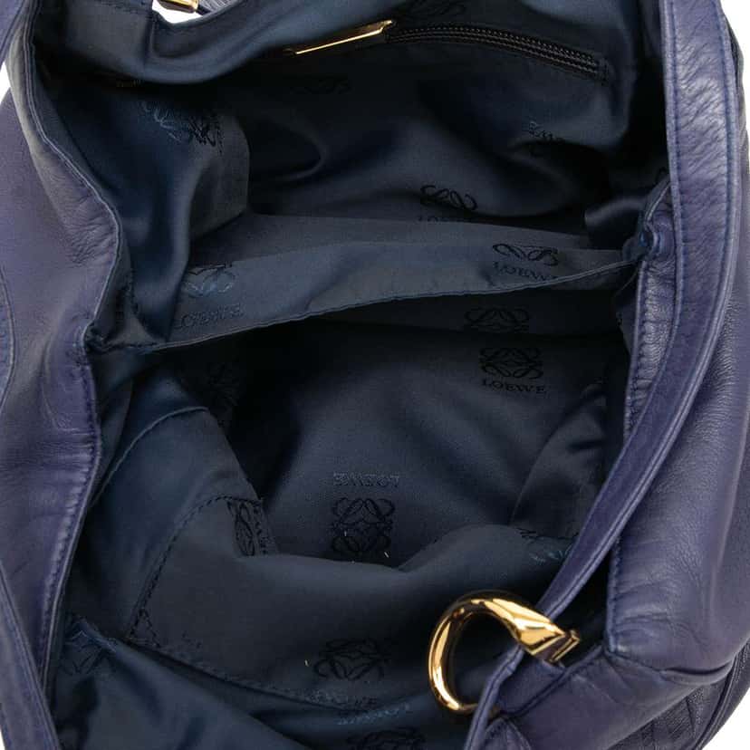 Loewe Leather Anagram Shoulder Bag Purple Leather Good condition - Model View