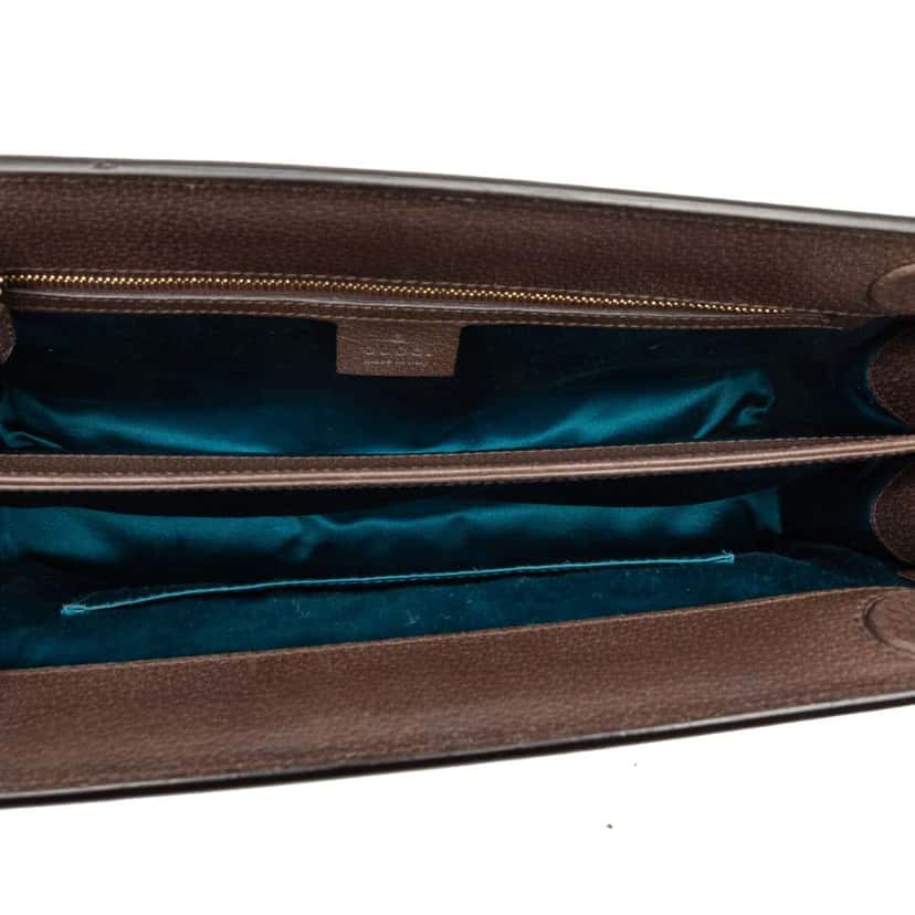 Gucci Medium GG Supreme Web Ophidia Chain Shoulder Bag Brown Canvas Very good condition - Model View