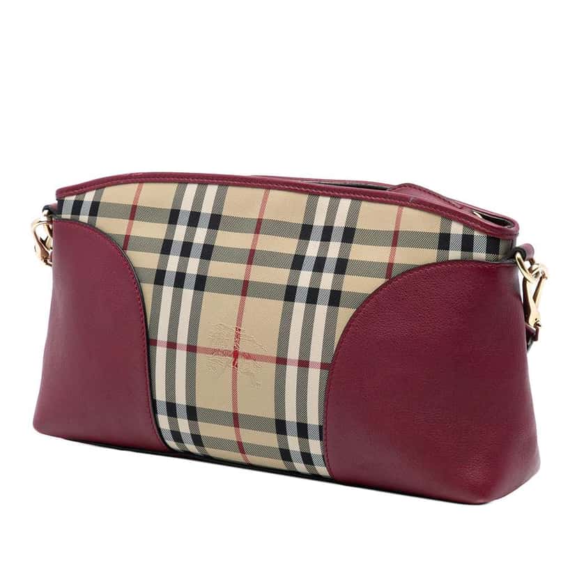 Burberry Haymarket Check Coated Canvas Chichester Crossbody Brown Canvas Very good condition - Back View