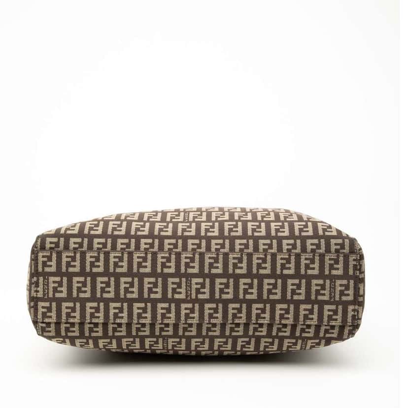 Fendi Small Zucchino Canvas Tote Brown Canvas Good condition - Inside View